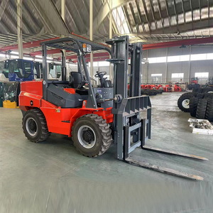 Forklift Pacuan Empat Roda 3.5tan Semua Rupa Bumi 4wd Angkat Fork Rupa Bumi Kasar 4x4 Forklift Diesel Lori Luar Jalan